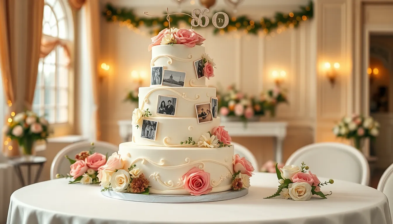 60 Stunning 60th Wedding Anniversary Cake Ideas for Your Diamond Celebration 4 60 Stunning 60th Wedding Anniversary Cake Ideas for Your Diamond Celebration 3