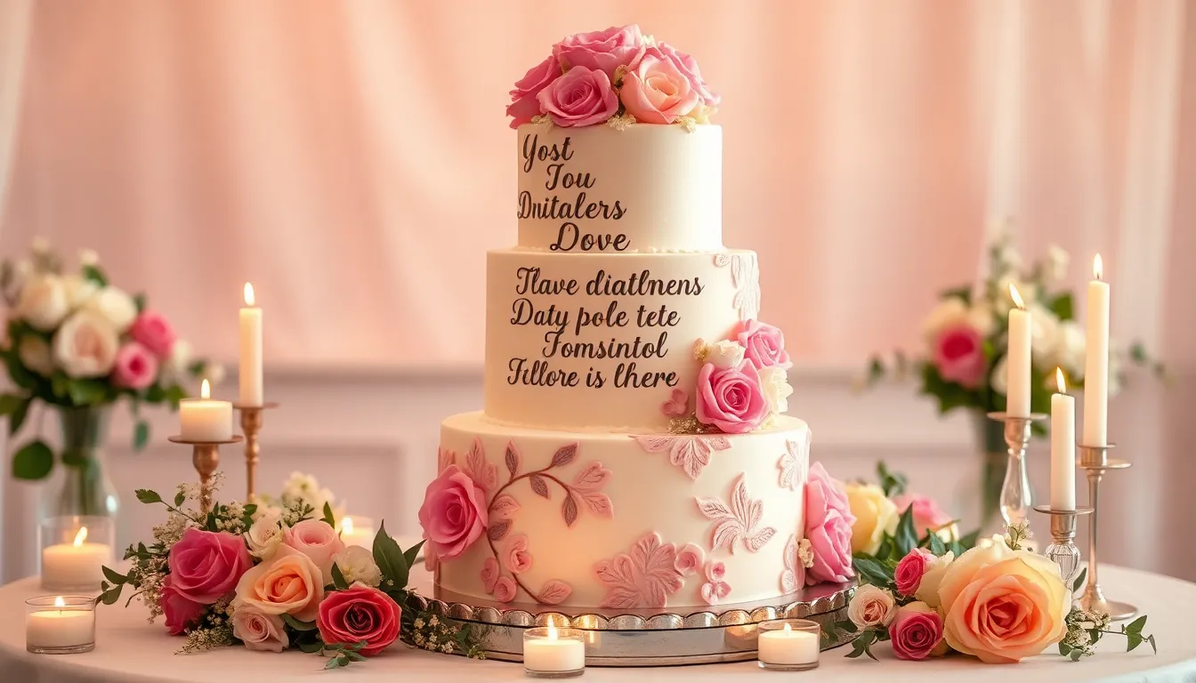 50+ Wedding Cake Writing Ideas: Romantic, Funny & Personalized Messages for 2025 4 50+ Wedding Cake Writing Ideas: Romantic, Funny & Personalized Messages for 2025 3