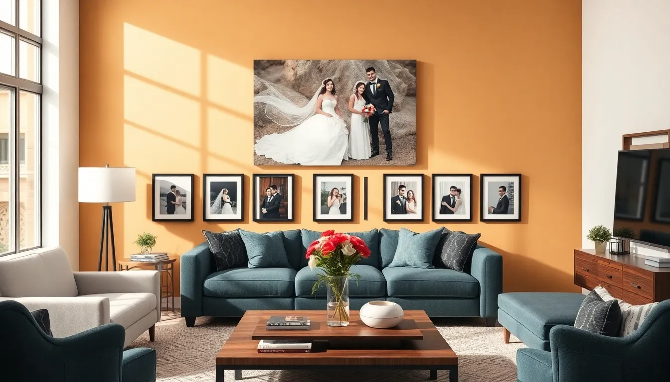 25 Creative Wedding Photos Display Ideas to Showcase Your Love Story at Home 6 25 Creative Wedding Photos Display Ideas to Showcase Your Love Story at Home 5