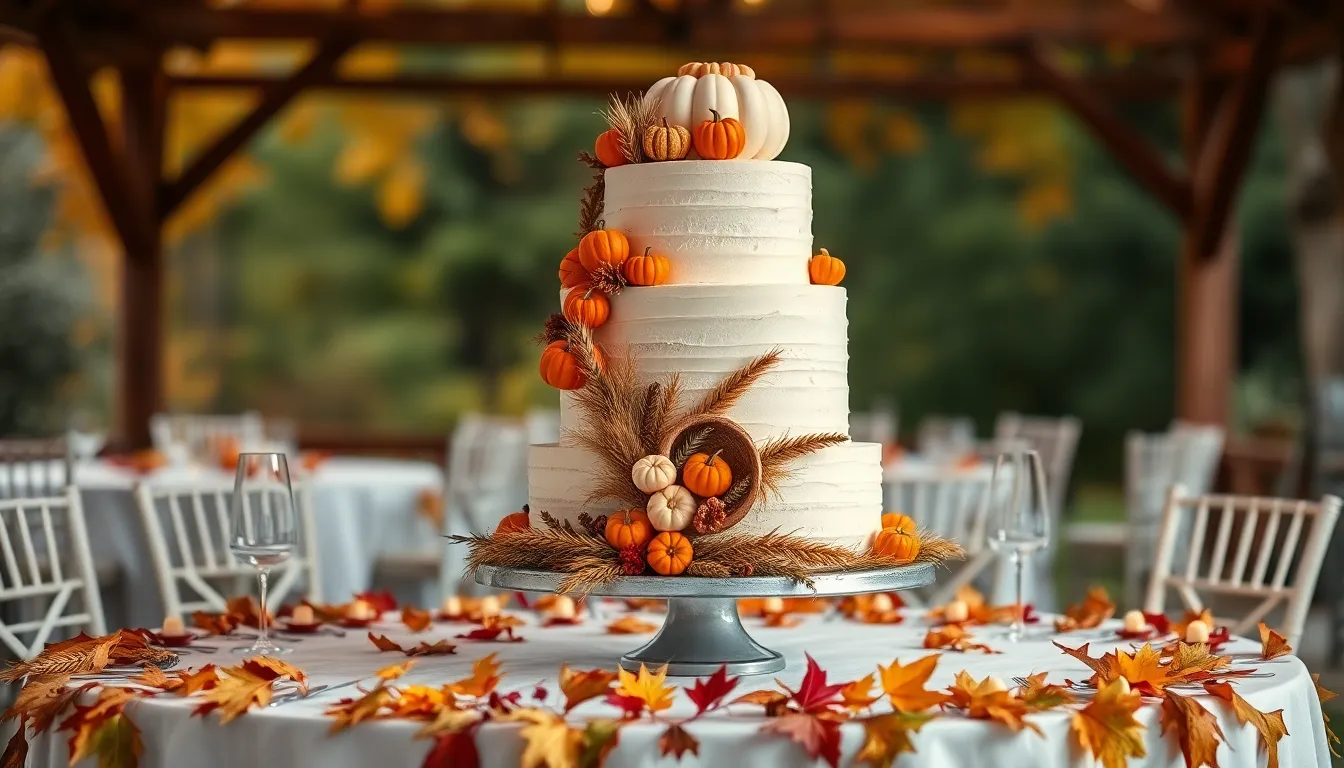 25 Stunning Autumn Wedding Cake Ideas That'll Make Your Fall Wedding Unforgettable 8 25 Stunning Autumn Wedding Cake Ideas That'll Make Your Fall Wedding Unforgettable 7