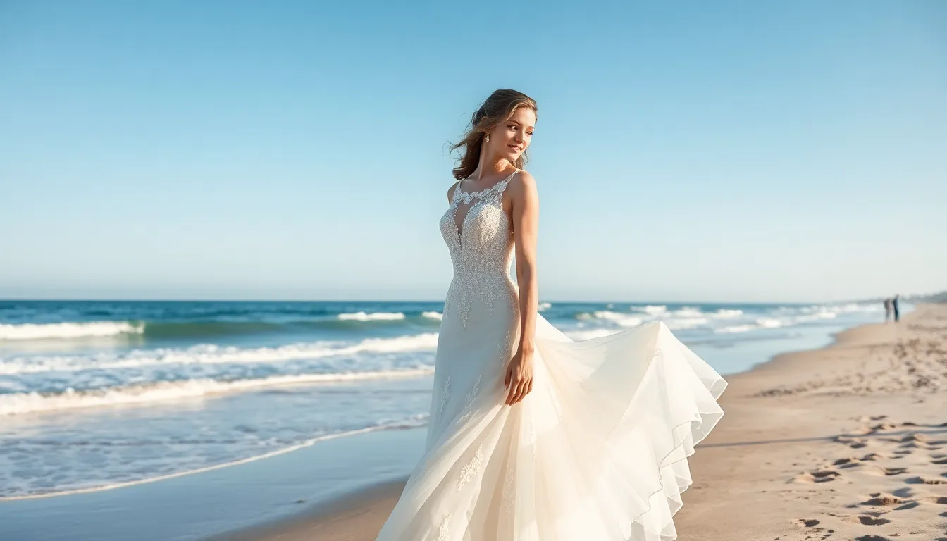 15 Stunning Beach Wedding Dress Ideas for Your Dream Seaside Ceremony 8 15 Stunning Beach Wedding Dress Ideas for Your Dream Seaside Ceremony 7
