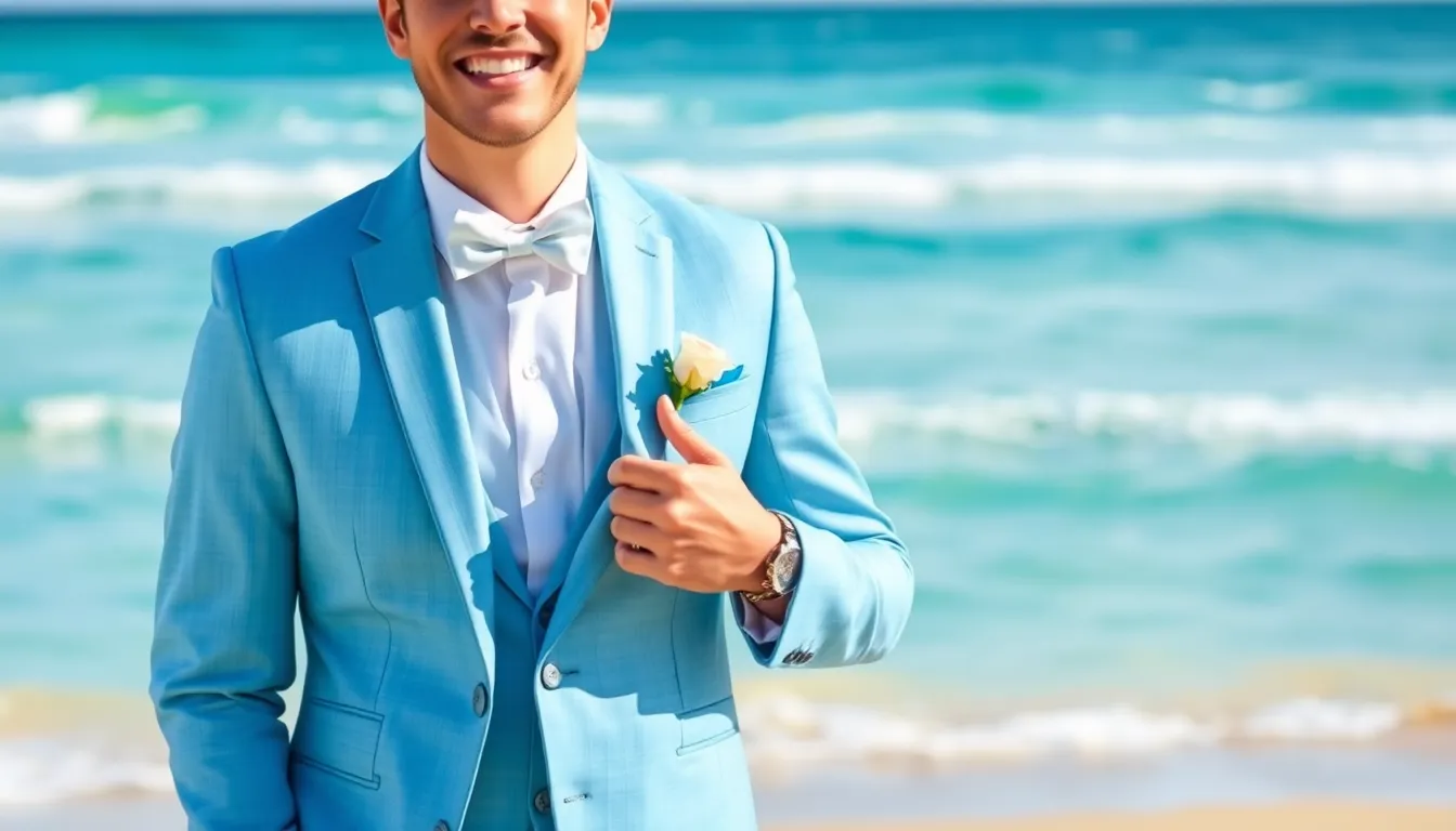 25 Beach Wedding Suit Ideas That Look Amazing (& Keep You Cool) 8 25 Beach Wedding Suit Ideas That Look Amazing (& Keep You Cool) 7
