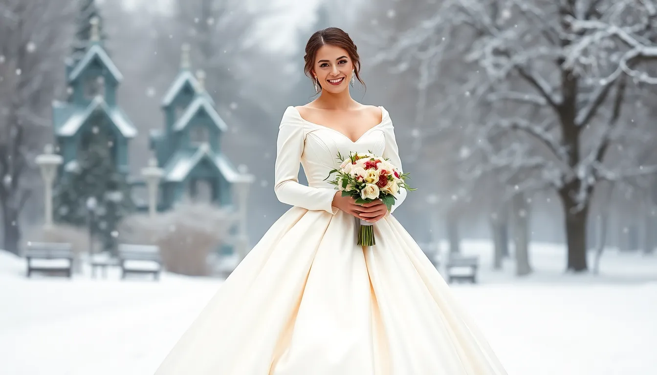 35 Stunning Winter Wedding Dress Ideas That'll Make You Embrace Cold Weather Nuptials 8 35 Stunning Winter Wedding Dress Ideas That'll Make You Embrace Cold Weather Nuptials 7