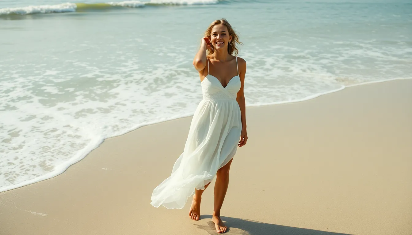 15 Stunning Beach Wedding Dress Ideas for Your Dream Seaside Ceremony 10 15 Stunning Beach Wedding Dress Ideas for Your Dream Seaside Ceremony 9
