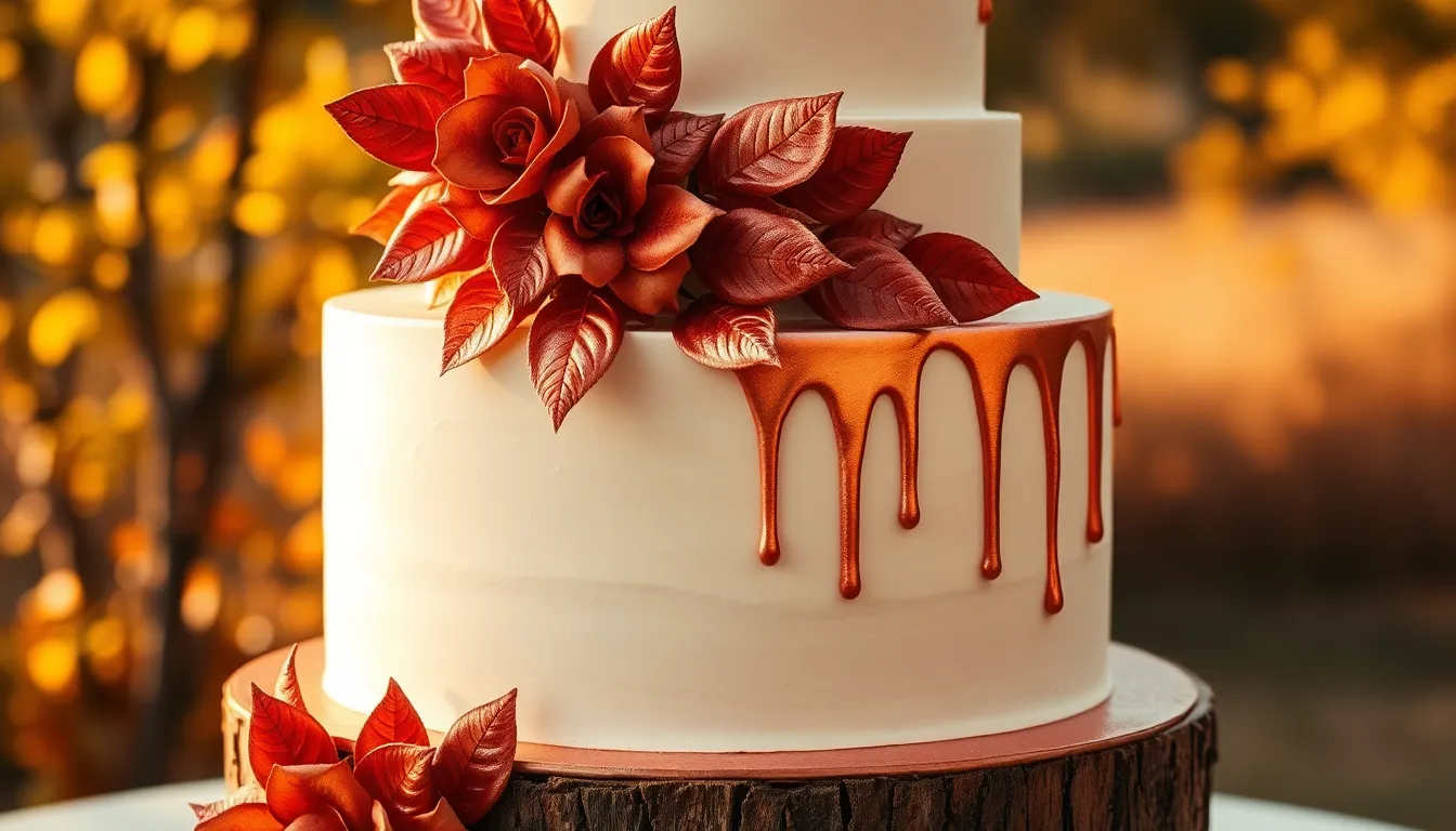25 Stunning Autumn Wedding Cake Ideas That'll Make Your Fall Wedding Unforgettable 12 25 Stunning Autumn Wedding Cake Ideas That'll Make Your Fall Wedding Unforgettable 11