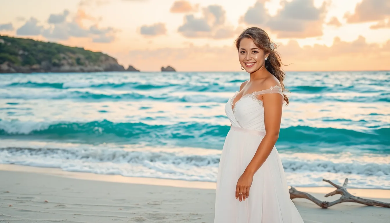15 Stunning Beach Wedding Dress Ideas for Your Dream Seaside Ceremony 12 15 Stunning Beach Wedding Dress Ideas for Your Dream Seaside Ceremony 11