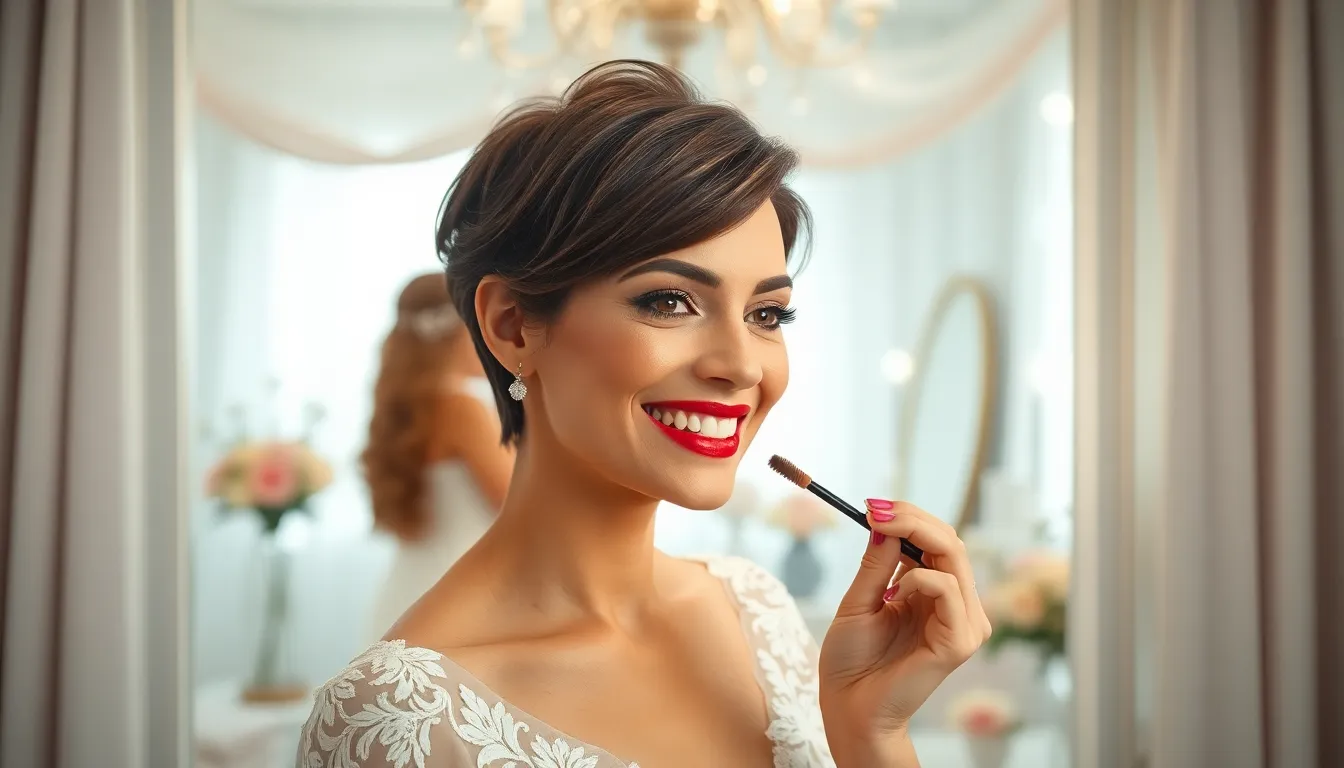 50+ Stunning Short Hair Wedding Ideas That Will Make You Ditch Long Hair 12 50+ Stunning Short Hair Wedding Ideas That Will Make You Ditch Long Hair 11