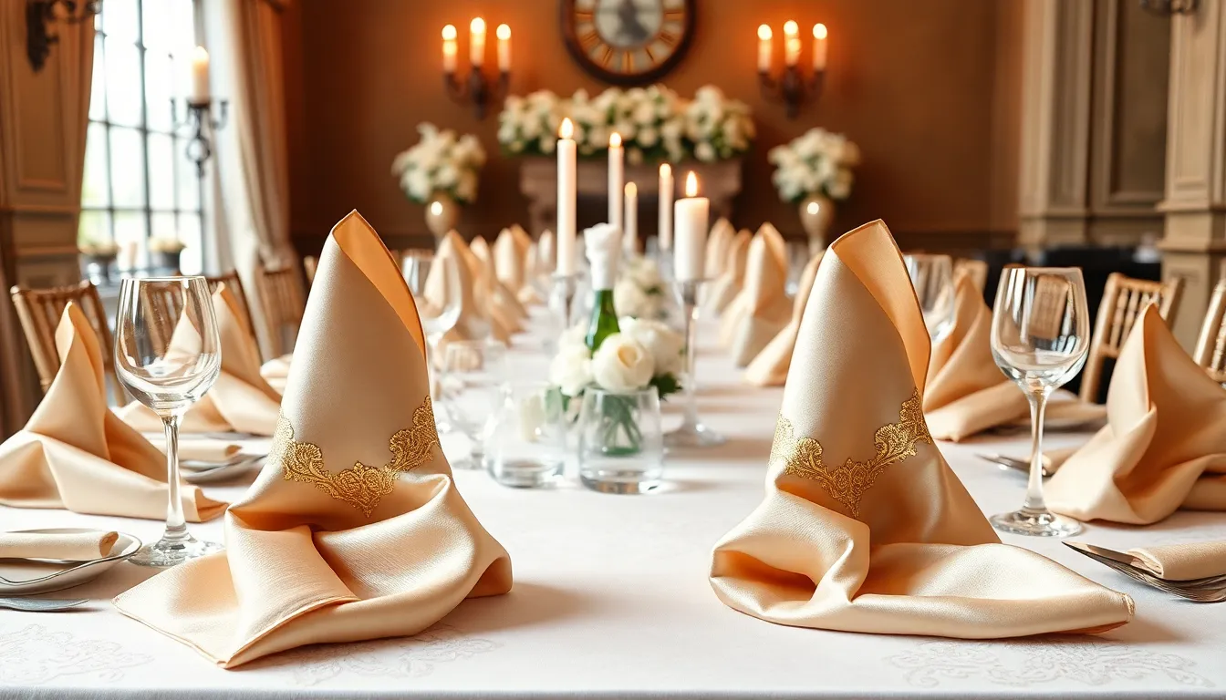 47 Stunning Wedding Napkin Ideas to Transform Your Reception Tables 12 47 Stunning Wedding Napkin Ideas to Transform Your Reception Tables 11