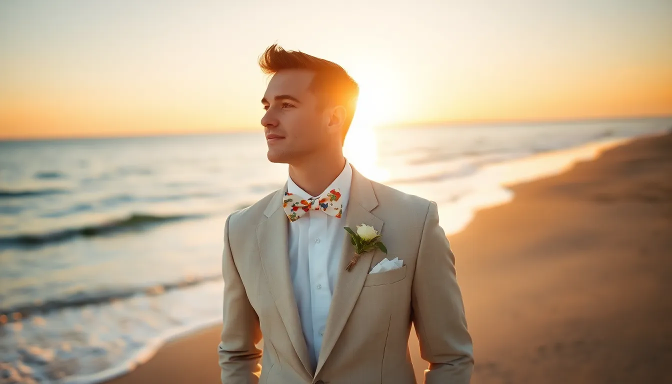 25 Beach Wedding Suit Ideas That Look Amazing (& Keep You Cool) 14 25 Beach Wedding Suit Ideas That Look Amazing (& Keep You Cool) 13