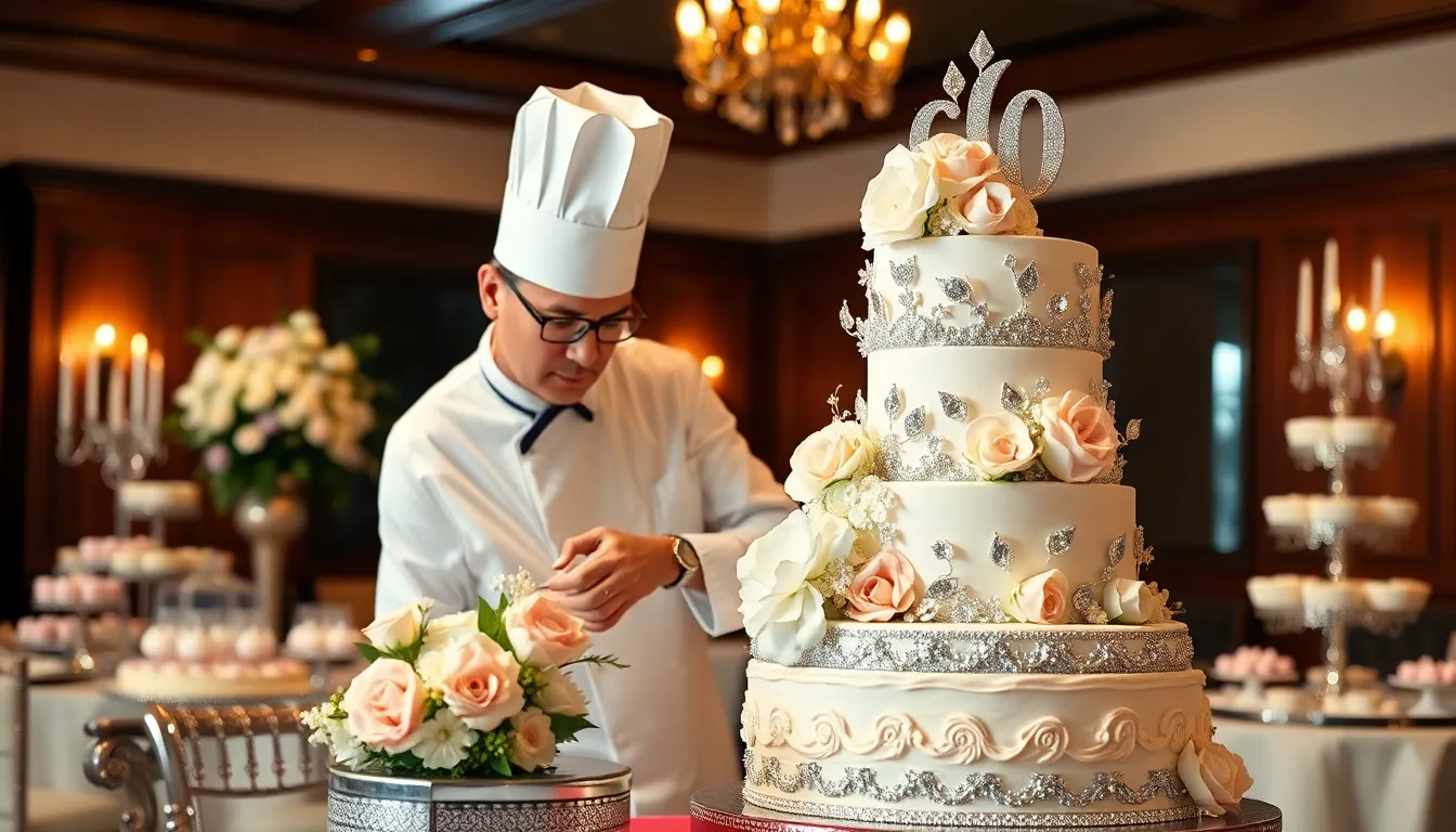 60 Stunning 60th Wedding Anniversary Cake Ideas for Your Diamond Celebration 16 60 Stunning 60th Wedding Anniversary Cake Ideas for Your Diamond Celebration 15