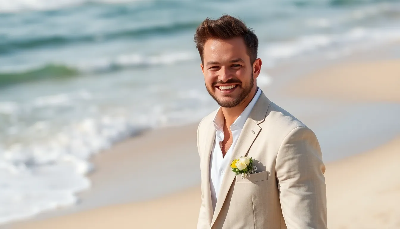 25 Beach Wedding Suit Ideas That Look Amazing (& Keep You Cool) 2 25 Beach Wedding Suit Ideas That Look Amazing (& Keep You Cool) 1