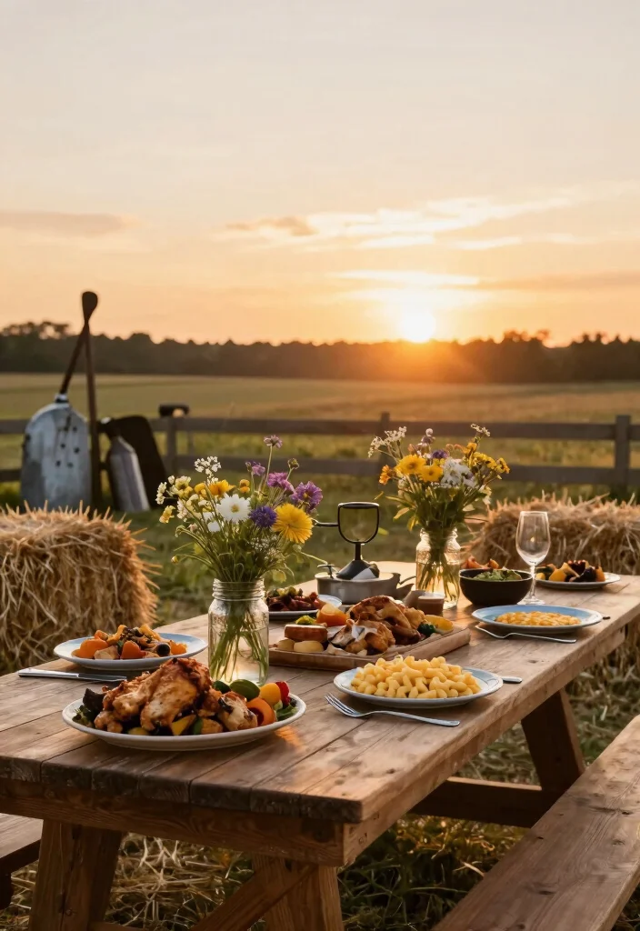 10 Backyard Rehearsal Dinner Ideas for Cozy Relaxed and Outdoor Celebrations - 2. Rustic Farmhouse Dinner 1