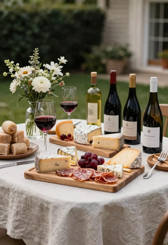 10 Backyard Rehearsal Dinner Ideas for Cozy Relaxed and Outdoor Celebrations - 4. Elegant Wine and Cheese Pairing 1