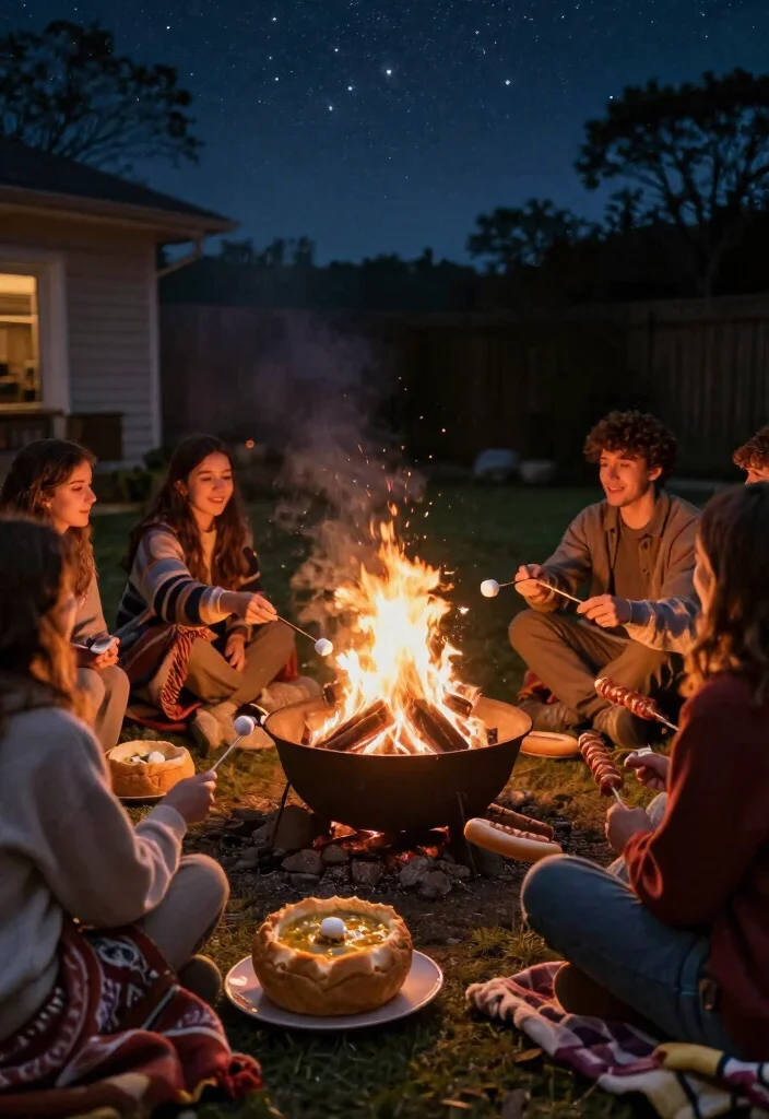 10 Backyard Rehearsal Dinner Ideas for Cozy Relaxed and Outdoor Celebrations - 9. Cozy Campfire Evening 1