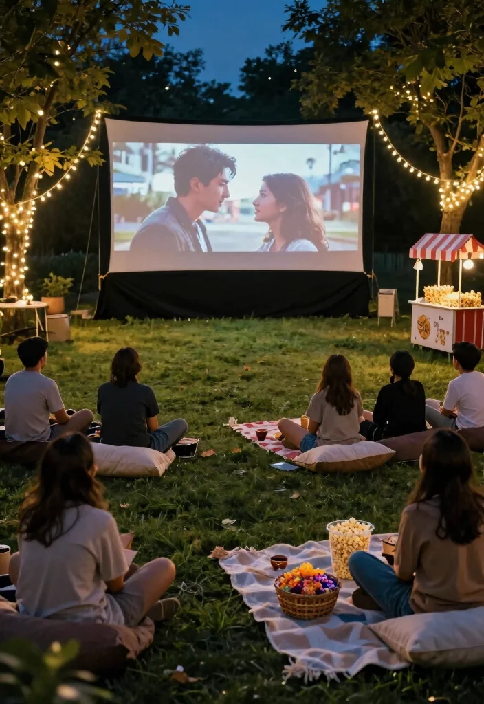 10 Casual Rehearsal Dinner Ideas for Relaxed Comfortable Pre Wedding Fun - 3. Outdoor Movie Night 1