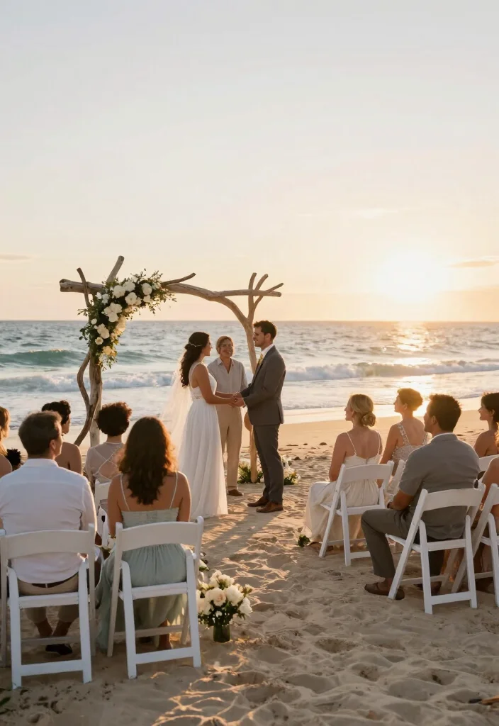 10 Casual Wedding Ideas for Older Couples for Relaxed Comfortable Events - 2. Beachfront Ceremony: Relaxed and Beautiful 1
