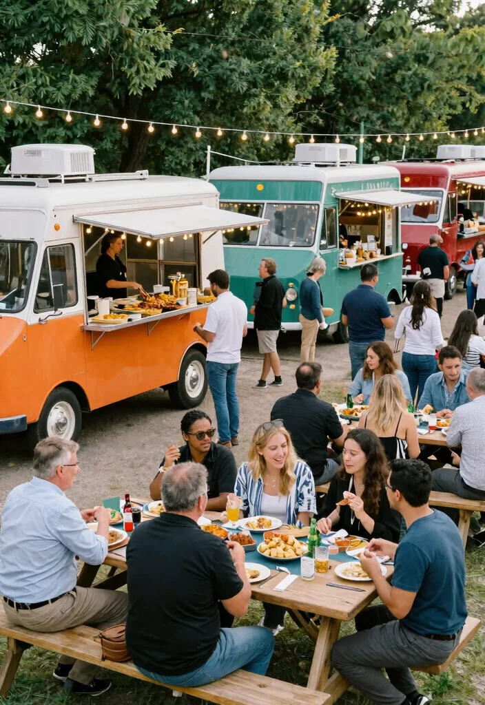 10 Casual Wedding Ideas for Older Couples for Relaxed Comfortable Events - 5. Food Truck Fiesta: Casual Dining Experience 1