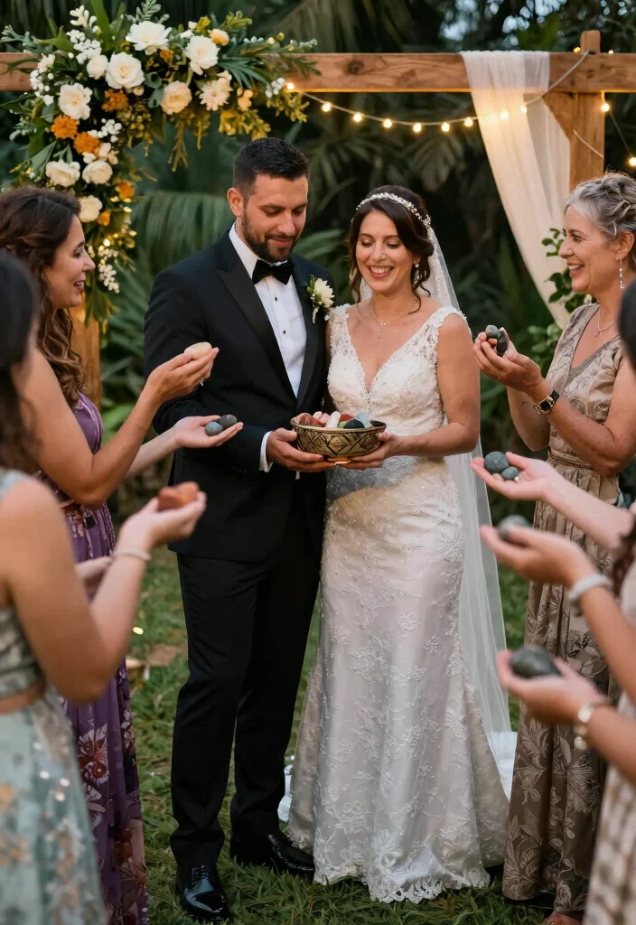 10 Christian Unity Ceremony Ideas for Symbolic Sacred Wedding Traditions - 6. Blessing Stones Ceremony 1