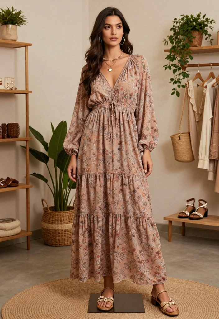 10 Courthouse Wedding Outfit Ideas for Elegant Modern Civil Ceremony Looks - 9. Soft, Flowing Maxi Dress 1