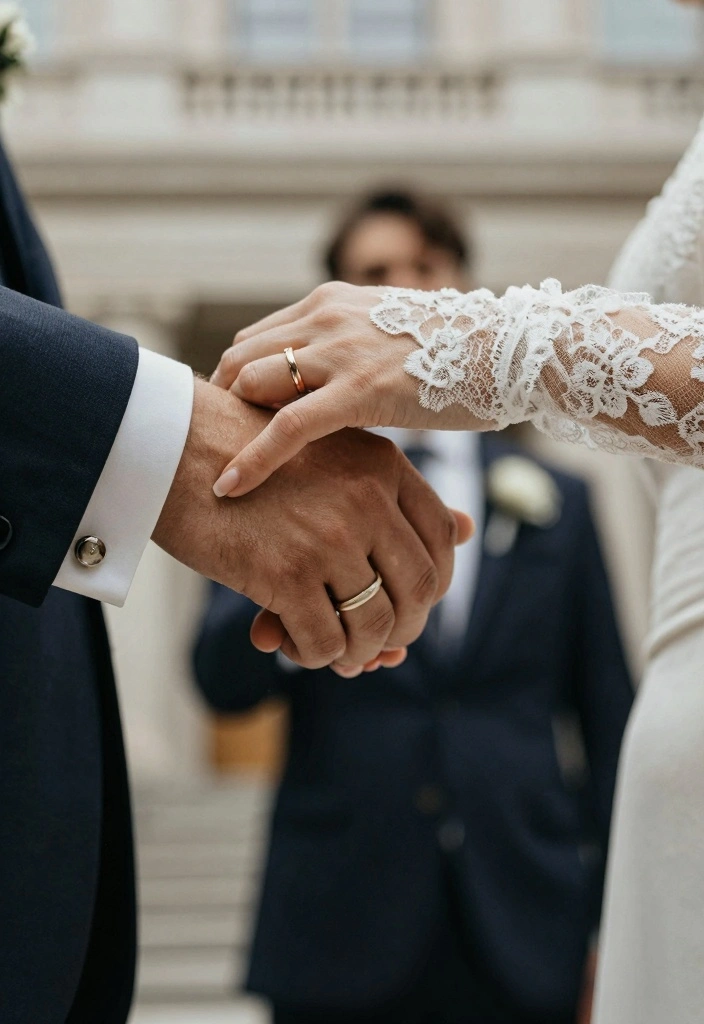 10 Courthouse Wedding Photo Ideas for Stylish Timeless Captures - 3. Romantic Close-Ups 1