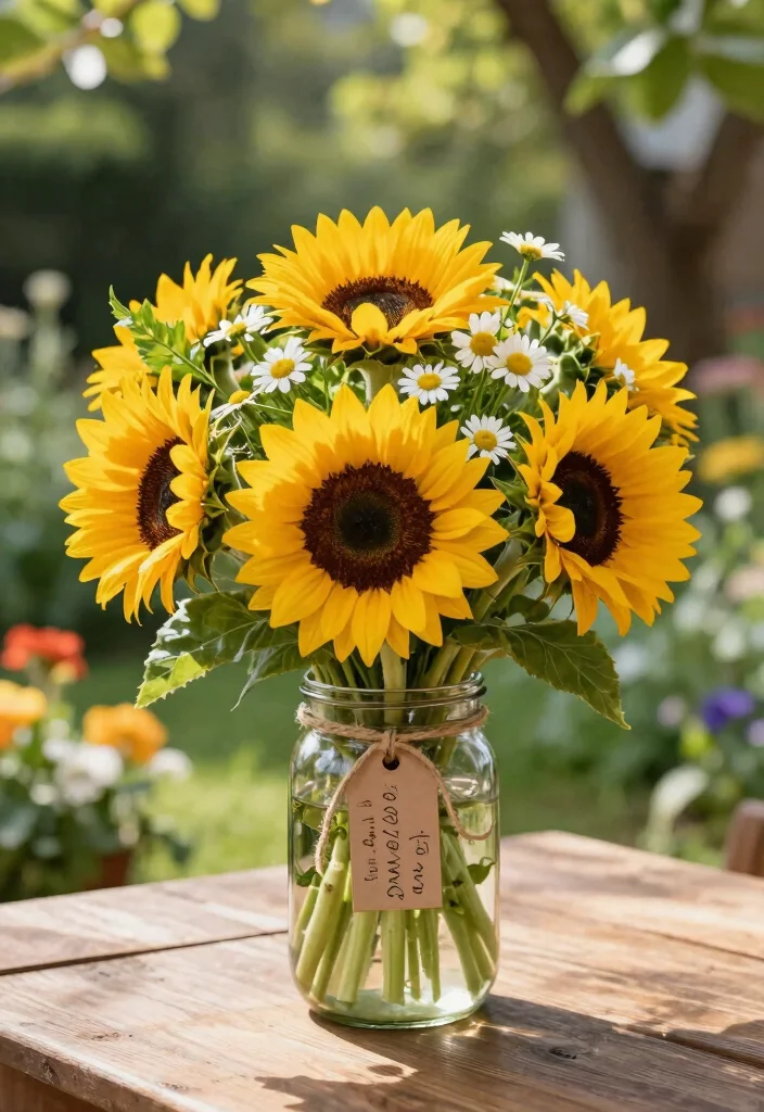 10 Graduation Bouquet Ideas for Cheerful Meaningful Celebration Gifts - 1. Bright and Cheerful Sunflower Bouquet 1