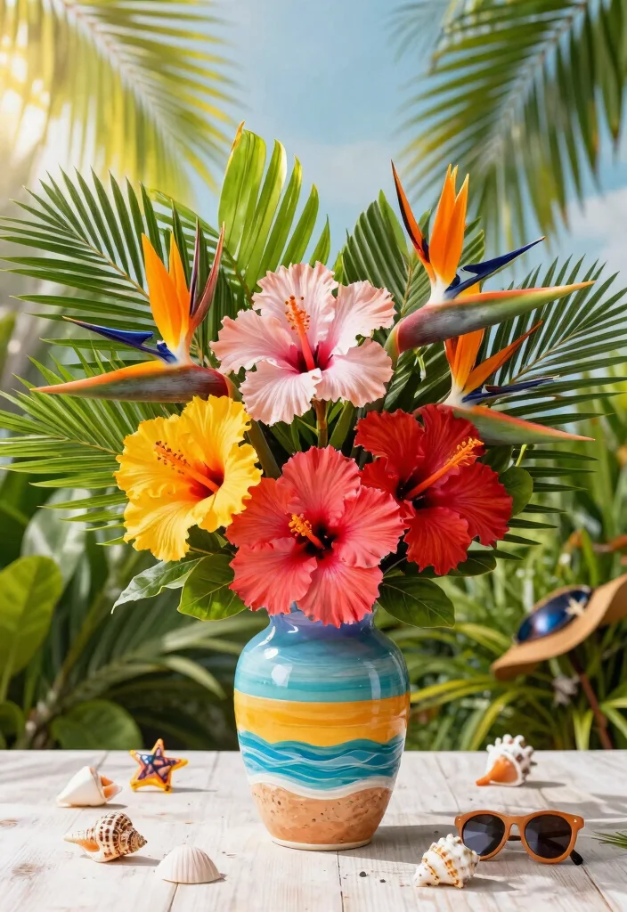 10 Graduation Bouquet Ideas for Cheerful Meaningful Celebration Gifts - 5. Playful Tropical Flower Bouquet 1