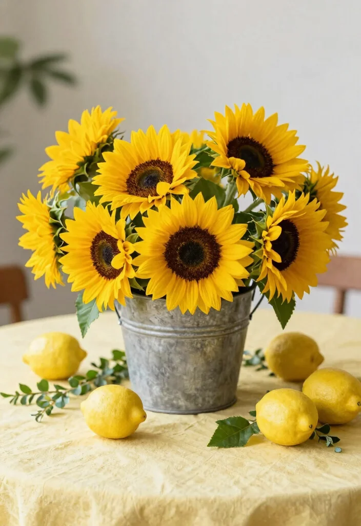 10 Here Comes the Son Centerpiece Ideas for Sweet Sunny Baby Shower Decor - 1. Sunflower Delight 1