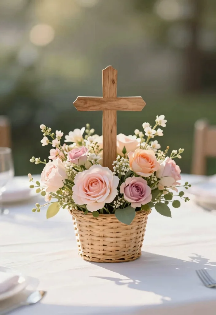 10 Here Comes the Son Centerpiece Ideas for Sweet Sunny Baby Shower Decor - 2. Cross and Blooms 1