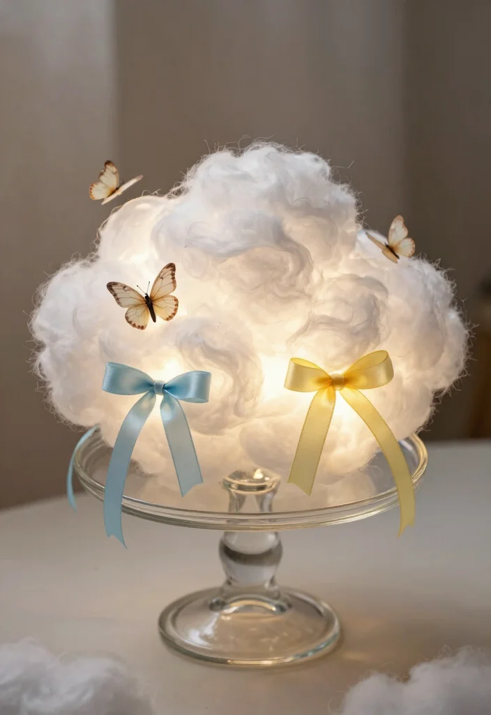 10 Here Comes the Son Centerpiece Ideas for Sweet Sunny Baby Shower Decor - 3. Heavenly Cloud Centerpieces 1