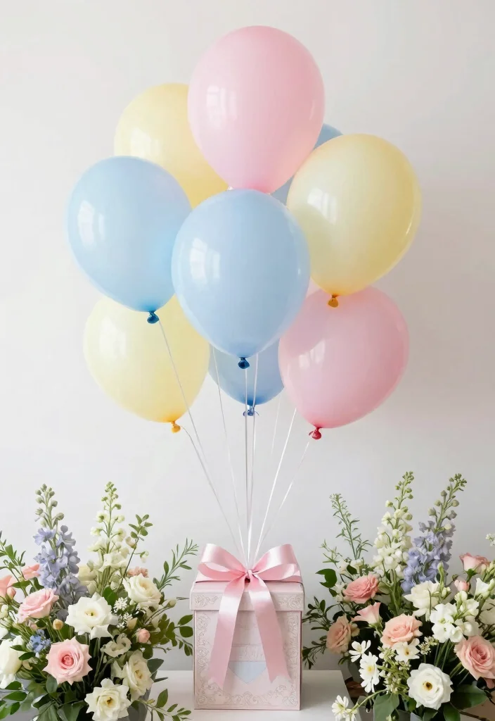 10 Here Comes the Son Centerpiece Ideas for Sweet Sunny Baby Shower Decor - 7. Playful Pastel Balloons 1
