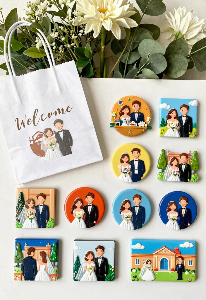 10 Personalized Wedding Welcome Bag Items for Custom Meaningful Details - 9. Personalized Fridge Magnets 1