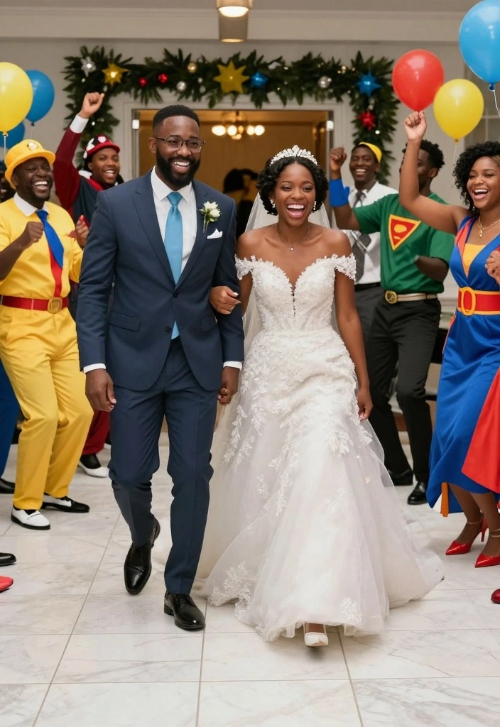 10 Playful Wedding Entrance Ideas for Joyful Fun and Crowd Pleasing Intros - 2. Thematic Costumes: Unleash Your Inner Characters 1