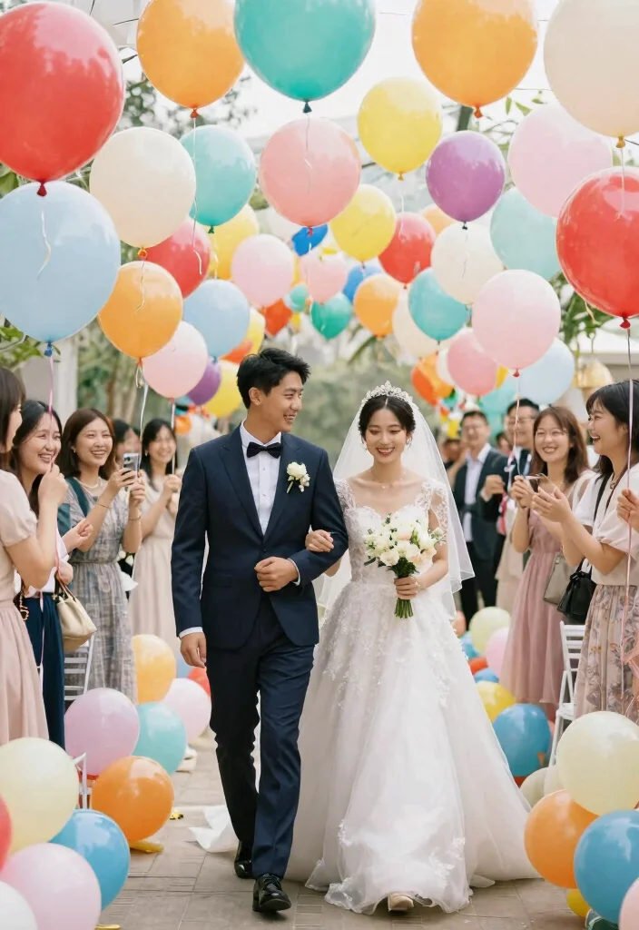 10 Playful Wedding Entrance Ideas for Joyful Fun and Crowd Pleasing Intros - 4. Balloon Parade: Lift the Spirits 1