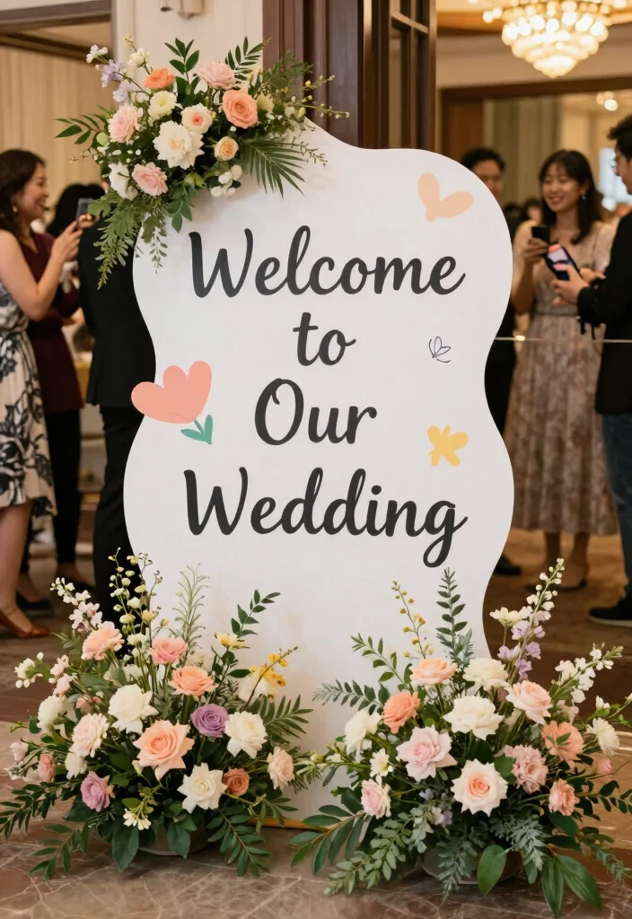 10 Playful Wedding Entrance Ideas for Joyful Fun and Crowd Pleasing Intros - 8. Fun Signage: A Greeting with Personality 1