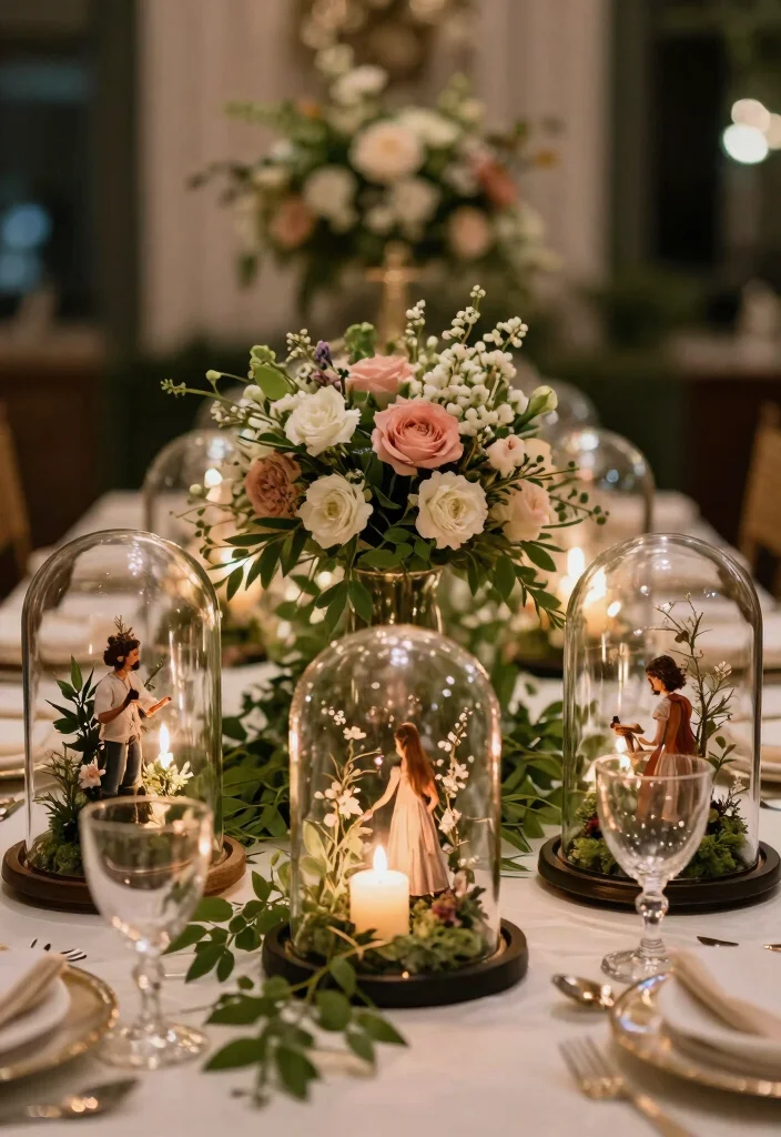 10 Princess and the Frog Centerpiece Ideas for Whimsical Fairytale Decor - 10. Fairy Tale Essence with Glass Domes 1