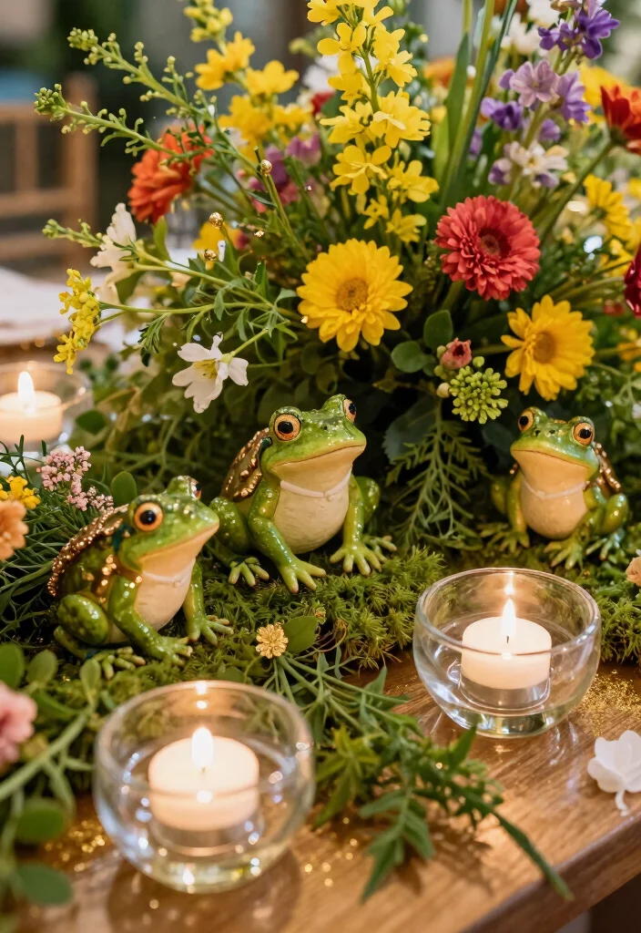 10 Princess and the Frog Centerpiece Ideas for Whimsical Fairytale Decor - 4. Whimsical Frog Prince Theme 1