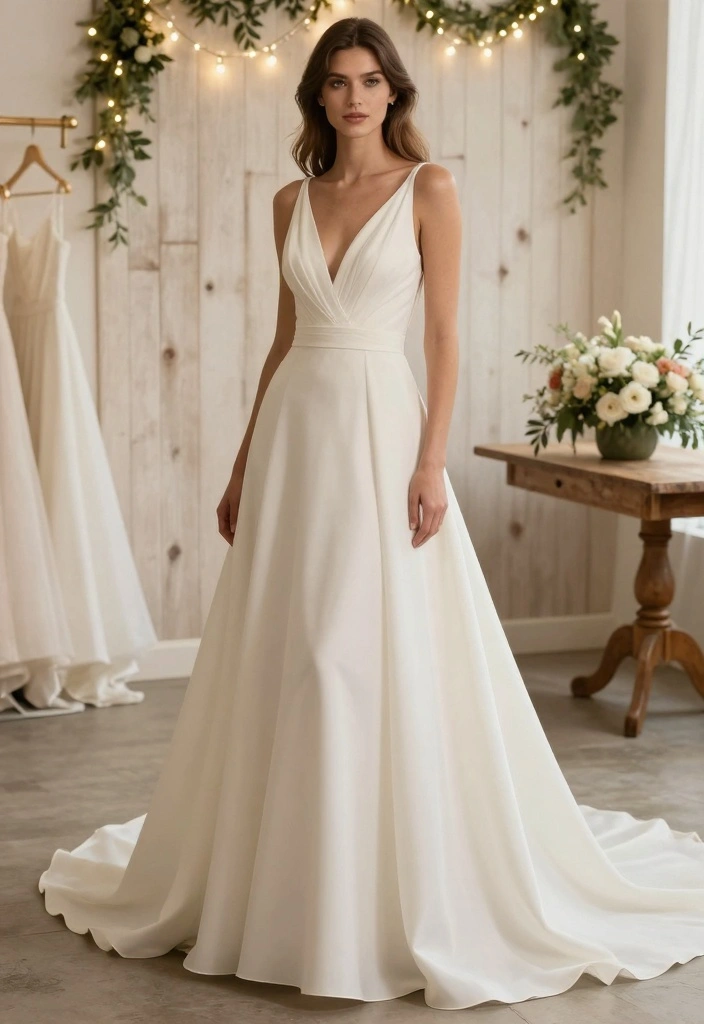 10 Simple Bridal Gown Ideas for Elegant Minimal and Timeless Looks - 1. The Classic A-Line Gown 1
