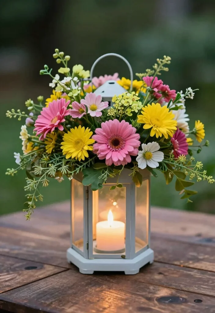 10 Tangled Centerpiece Ideas for Romantic Lantern Inspired Fairytale Decor - 1. Whimsical Floral Lanterns 1