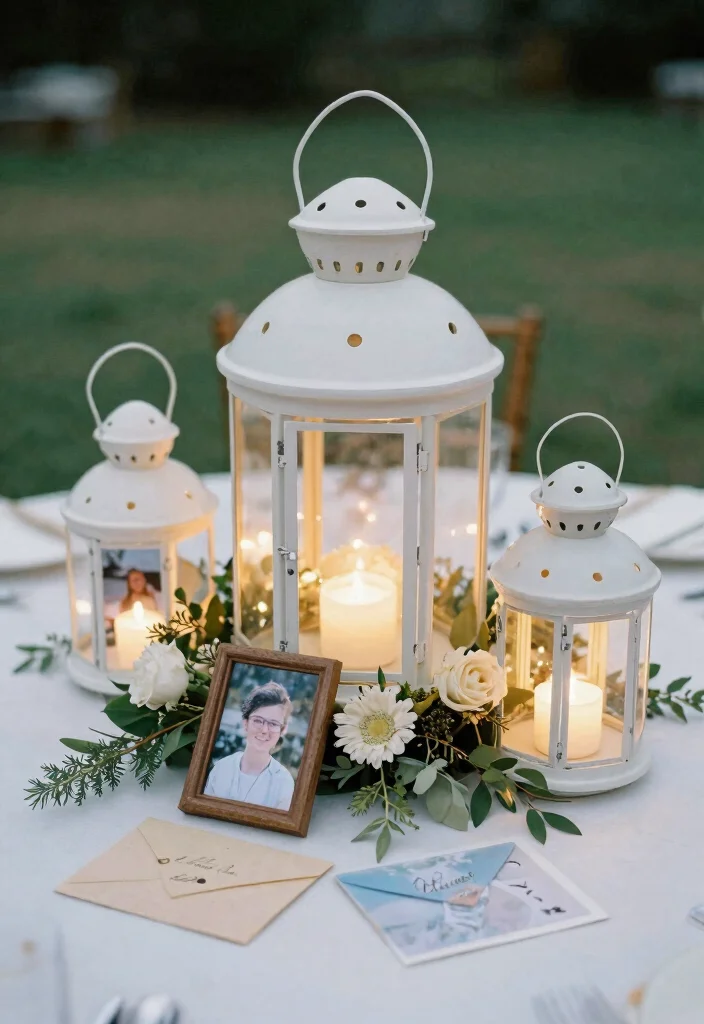 10 Tangled Centerpiece Ideas for Romantic Lantern Inspired Fairytale Decor - 8. Lanterns with Personal Touches 1