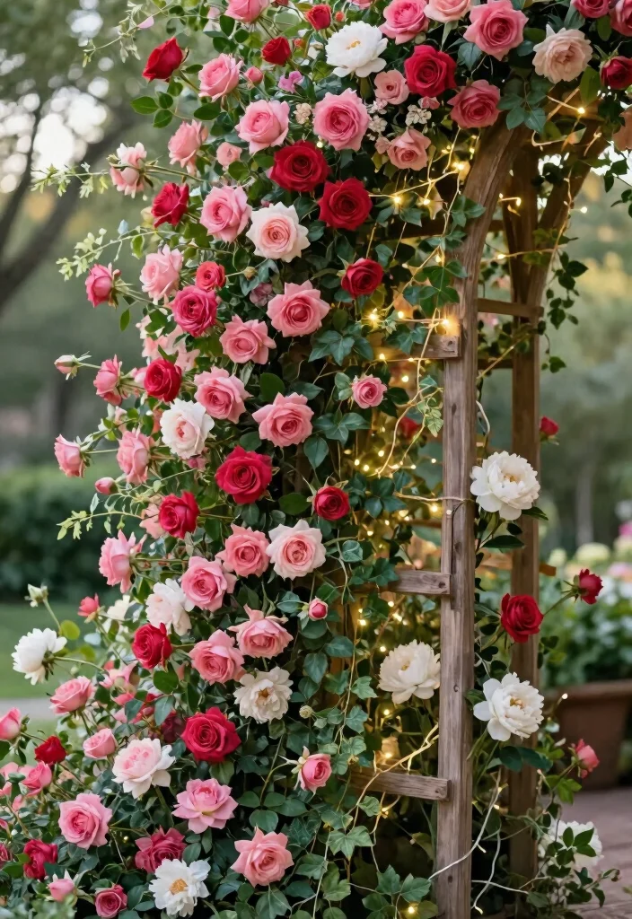 10 Valentine Backdrop Ideas for Sweet Romantic Party or Photoshoot Decor - 1. Floral Cascade Backdrop 1