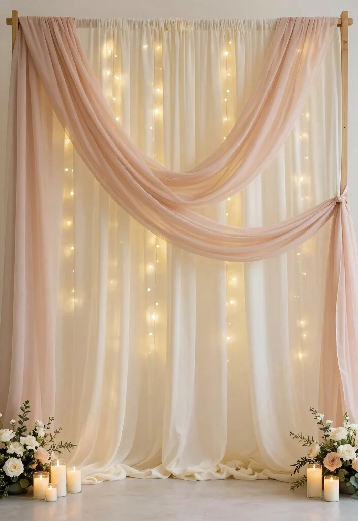 10 Valentine Backdrop Ideas for Sweet Romantic Party or Photoshoot Decor - 3. Romantic Fabric Drapes 1
