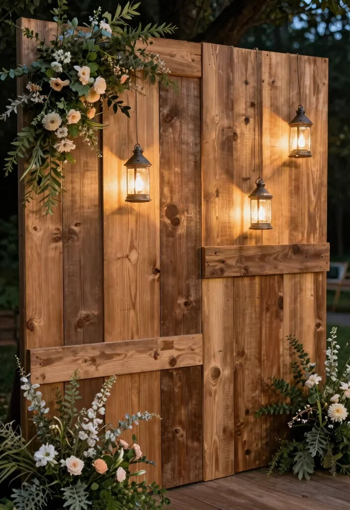 10 Valentine Backdrop Ideas for Sweet Romantic Party or Photoshoot Decor - 5. Rustic Wood Panel Backdrop 1