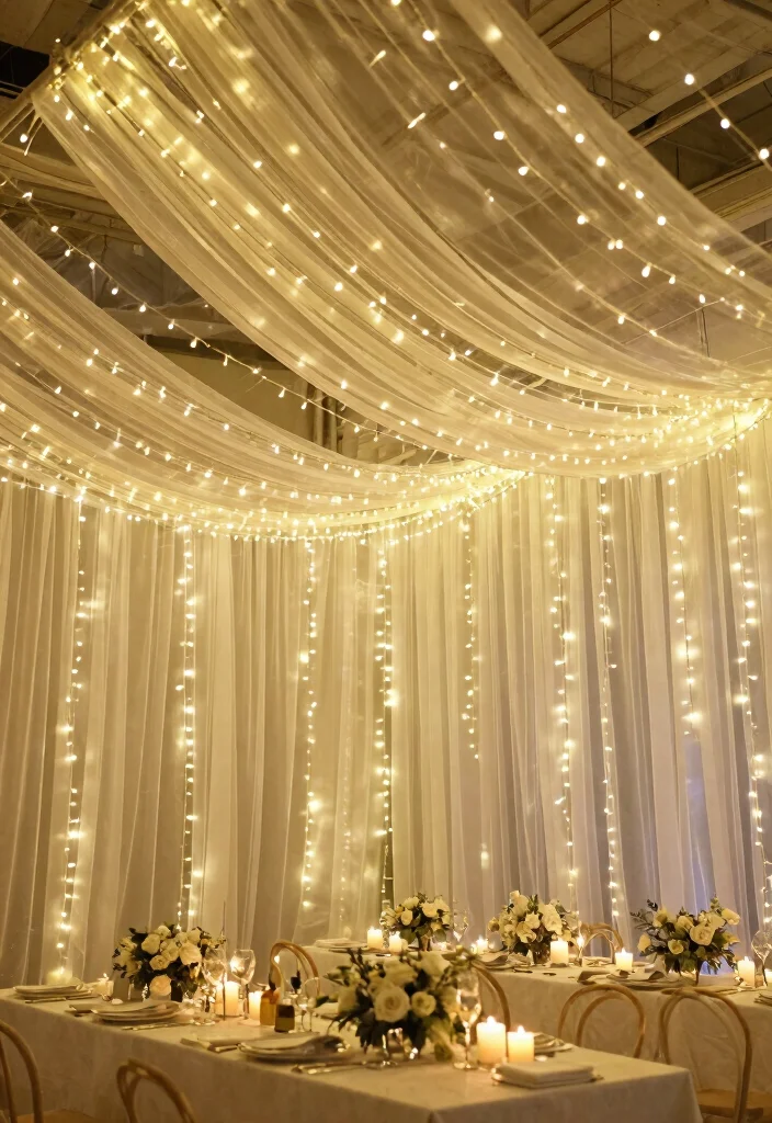 10 Valentine Backdrop Ideas for Sweet Romantic Party or Photoshoot Decor - 7. Twinkling Fairy Light Canopy 1