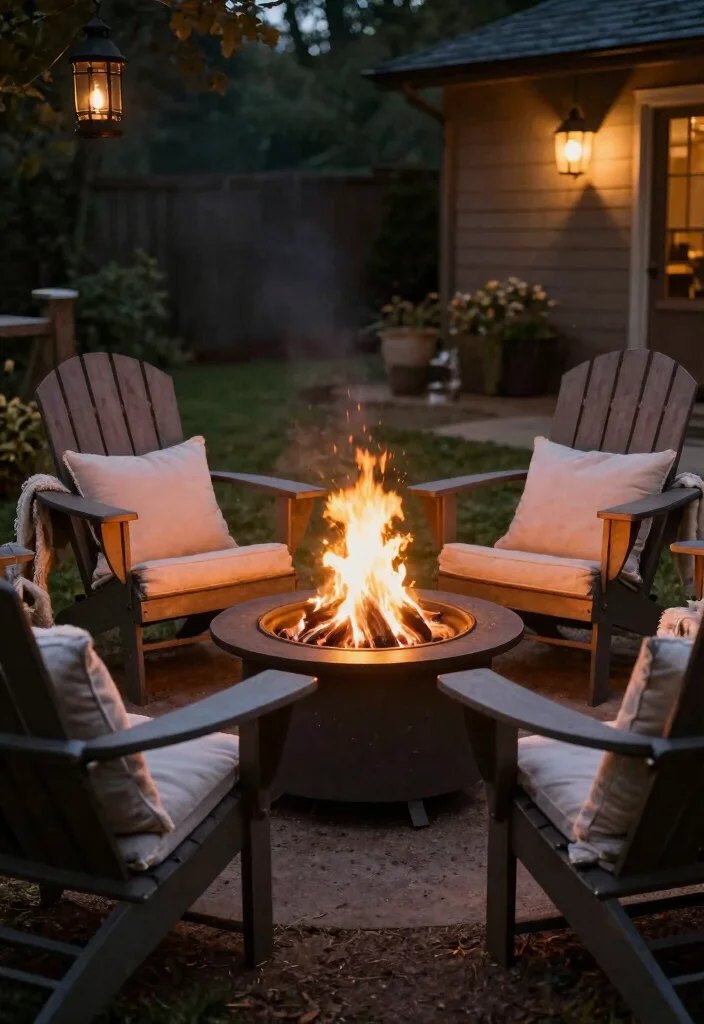 10 Wedding Anniversary Backdrop Ideas for Elegant Celebration Photos - 9. Romantic Fire Pit Setting 1