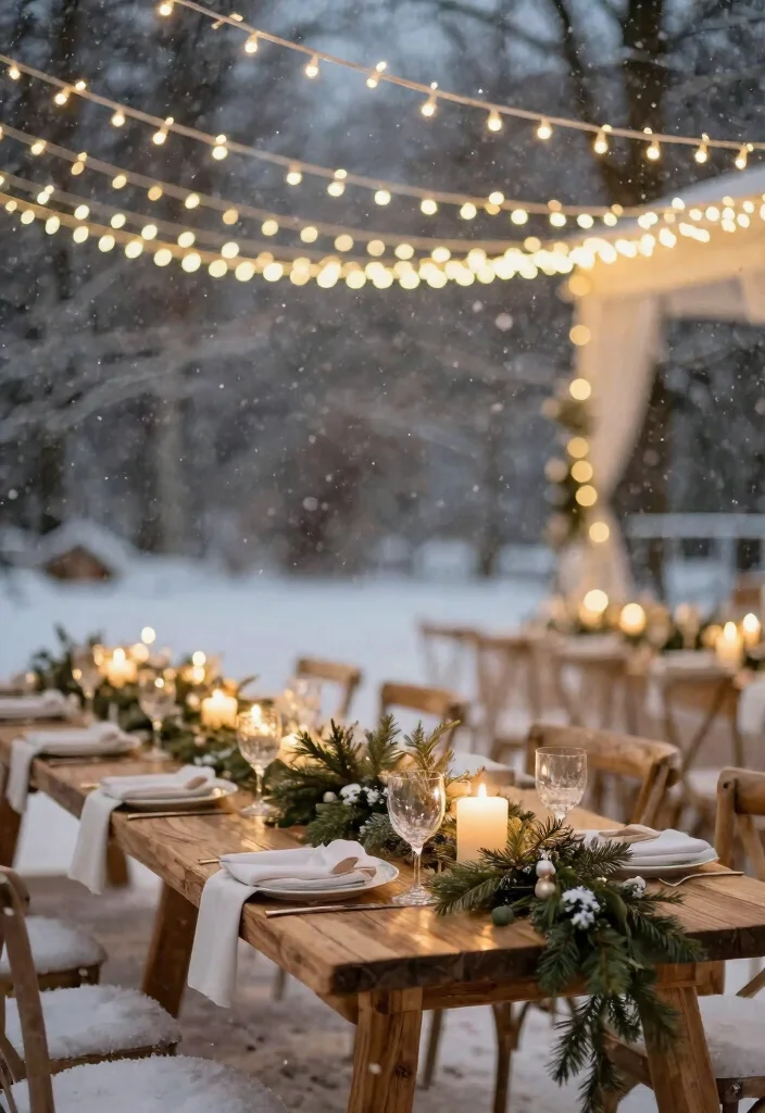 10 Winter Wedding Lighting Ideas for Magical Soft and Romantic Glow - 1. Twinkling Fairy Lights 1