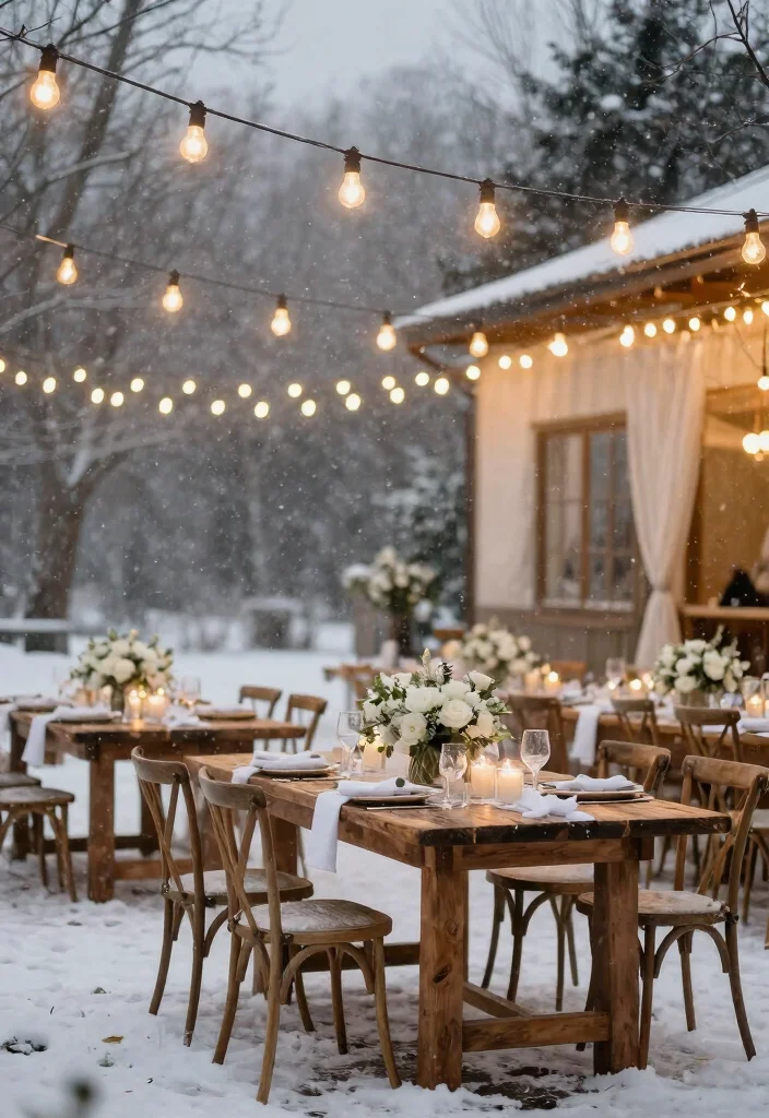 10 Winter Wedding Lighting Ideas for Magical Soft and Romantic Glow - 7. Retro Light Bulbs 1