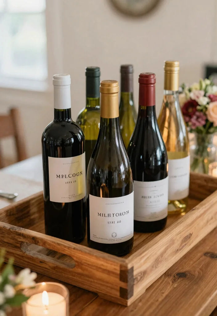 12 50th Anniversary Centerpiece Ideas for Elegant Golden Celebration Style - 6. Wine Bottles with Personal Labels 1