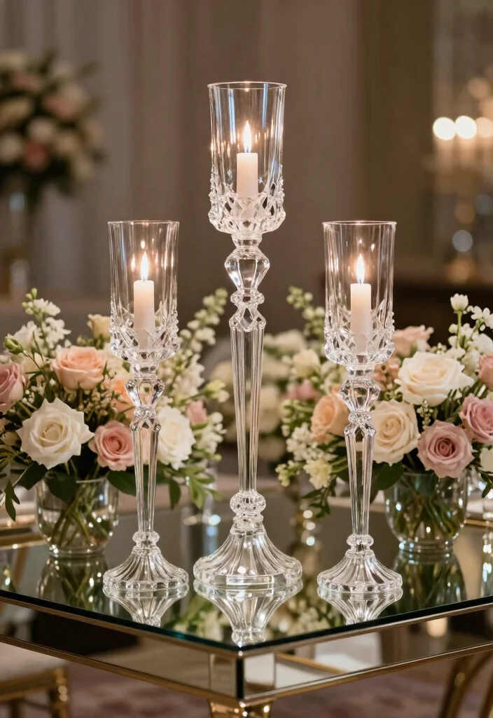 12 50th Anniversary Centerpiece Ideas for Elegant Golden Celebration Style - 8. Crystal Accents 1