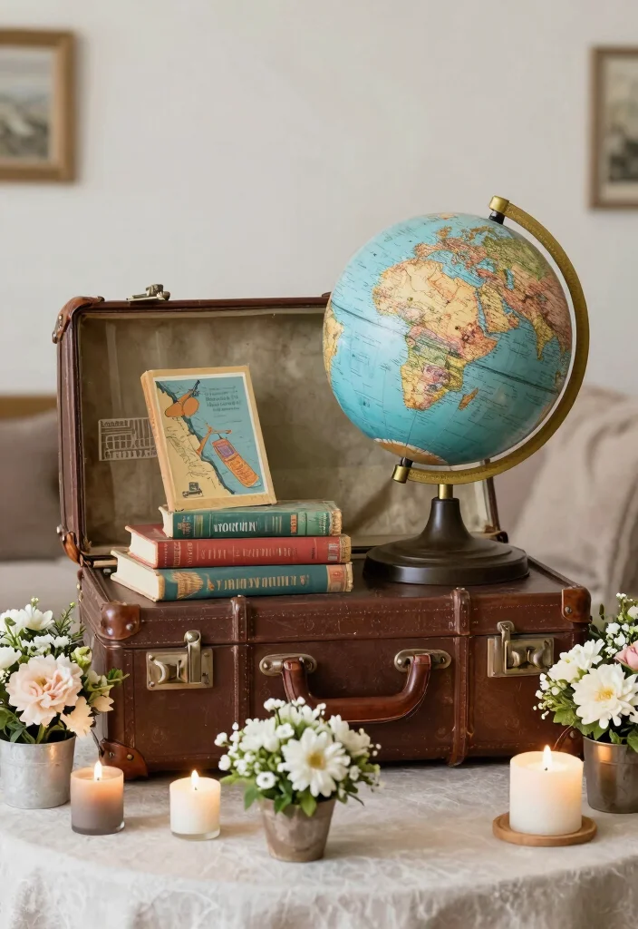 12 50th Anniversary Centerpiece Ideas for Elegant Golden Celebration Style - 9. Themed Decor Elements 1