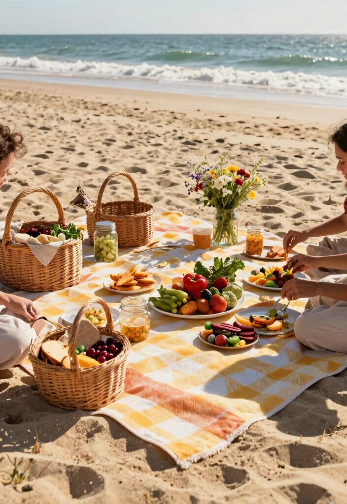 12 Bachelorette Beach Party Ideas for Sunny Fun and Coastal Celebration Vibes 1 12 Bachelorette Beach Party Ideas for Sunny Fun and Coastal Celebration Vibes - 1. Sustainable Beach Picnic 1